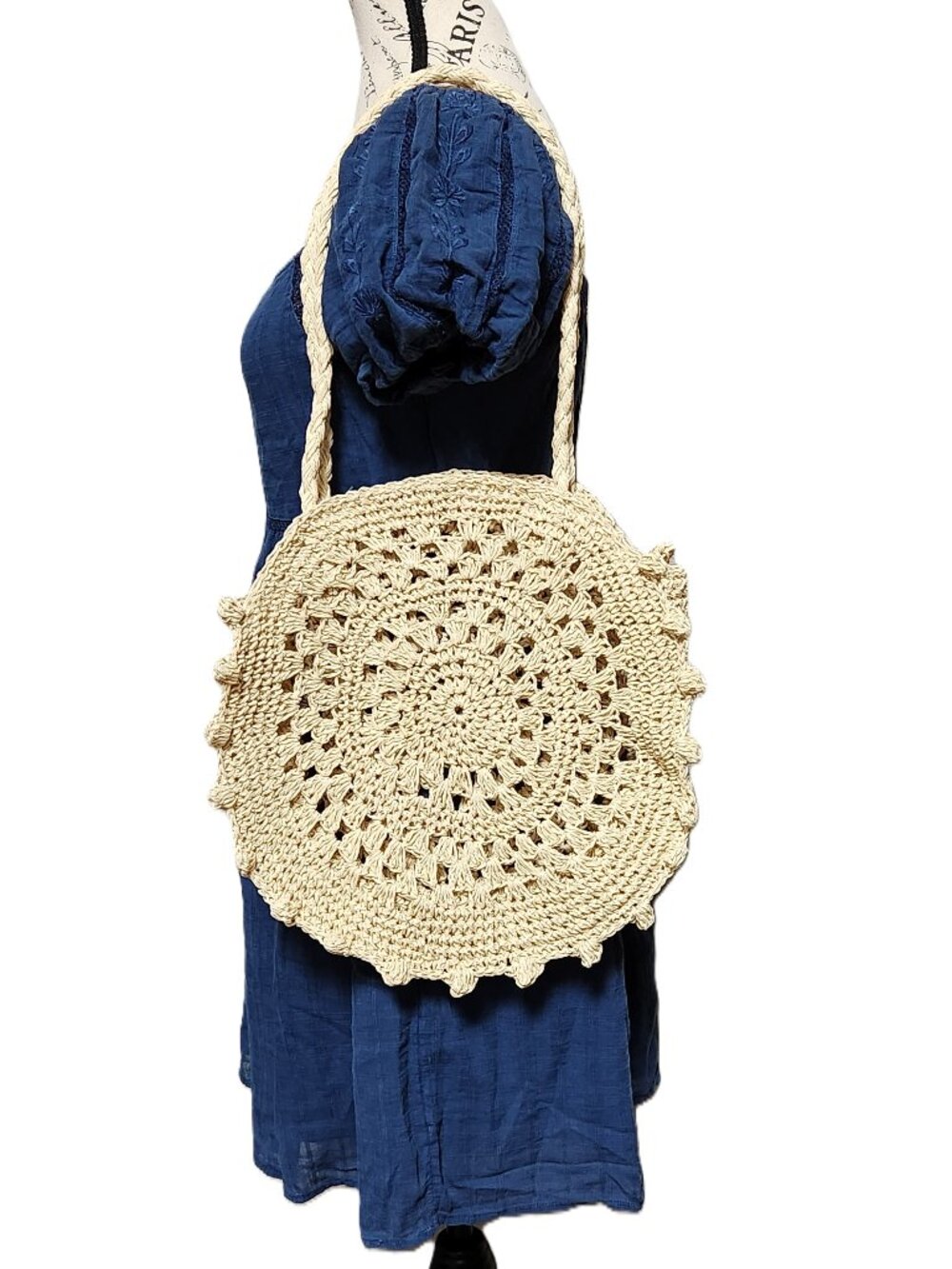AMERICAN EAGLE Large Round Rafia Tote Purse - NWT NEW